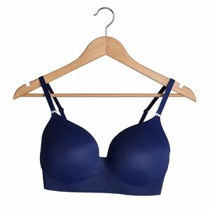 Victoria’s Secret Navy Blue Very Sexy Bra 32DD Smooth Wireless Push Up Feminine